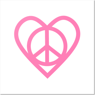 PEACE Sign Pink Posters and Art